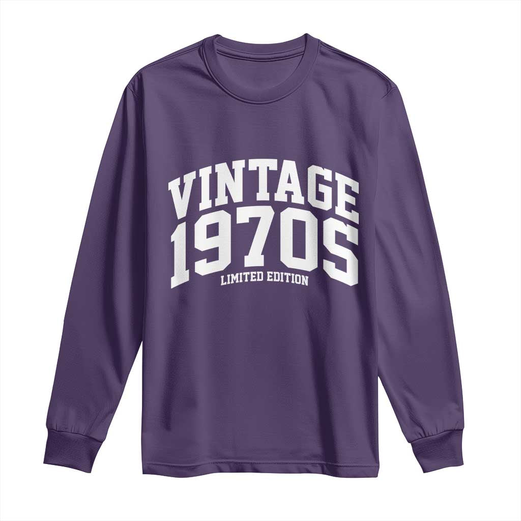 Vintage 1970s Limited Edition Long Sleeve Shirt Vintage Varsity Funny Cool 1970 Theme TS10 Purple Print Your Wear