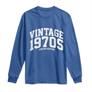 Vintage 1970s Limited Edition Long Sleeve Shirt Vintage Varsity Funny Cool 1970 Theme TS10 Royal Blue Print Your Wear