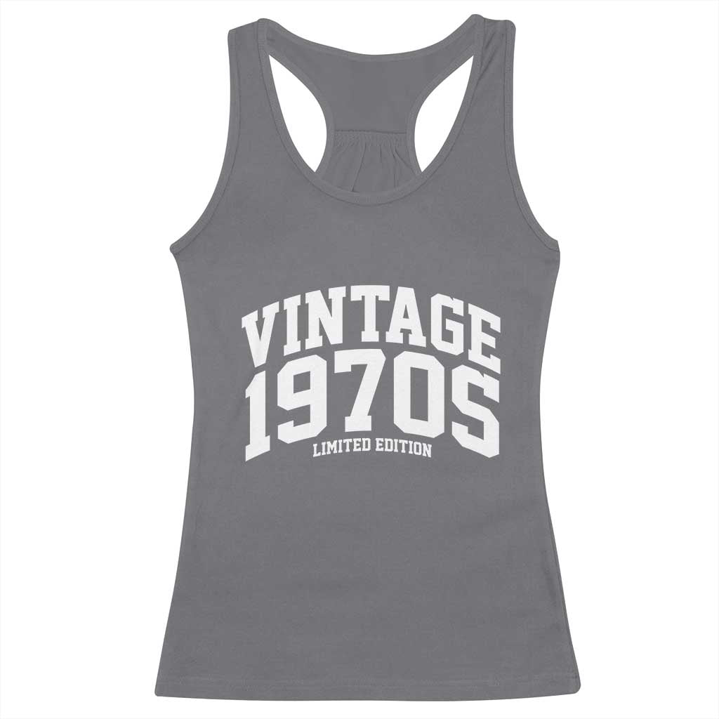 Vintage 1970s Limited Edition Racerback Tank Top Vintage Varsity Funny Cool 1970 Theme TS10 Charcoal Print Your Wear