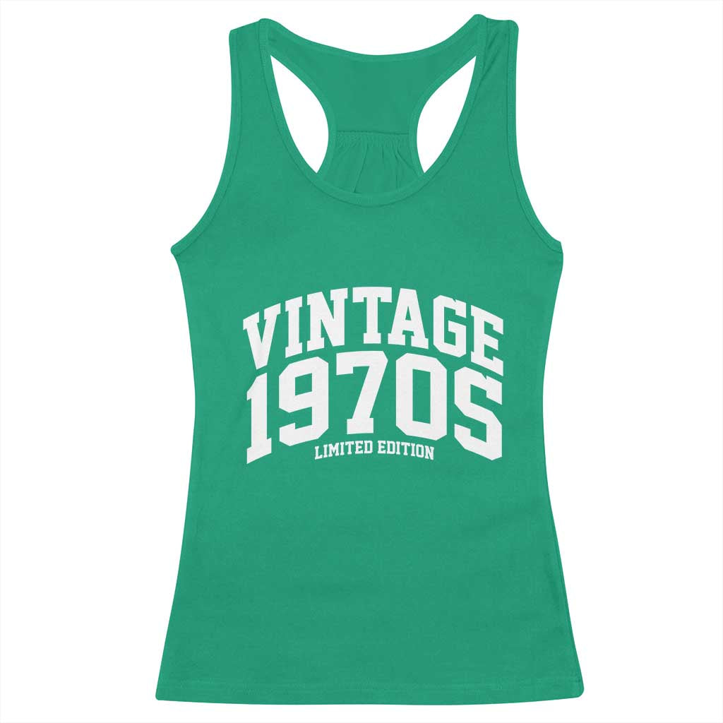 Vintage 1970s Limited Edition Racerback Tank Top Vintage Varsity Funny Cool 1970 Theme TS10 Irish Green Print Your Wear