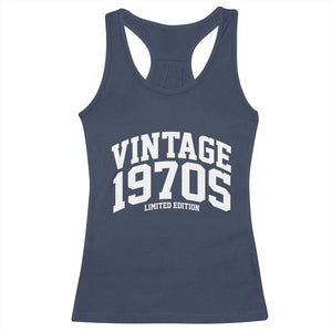 Vintage 1970s Limited Edition Racerback Tank Top Vintage Varsity Funny Cool 1970 Theme TS10 Navy Print Your Wear