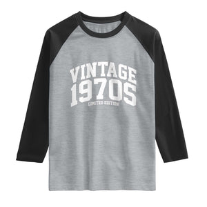 Vintage 1970s Limited Edition Raglan Shirt Vintage Varsity Funny Cool 1970 Theme TS10 Heather Gray Black Print Your Wear