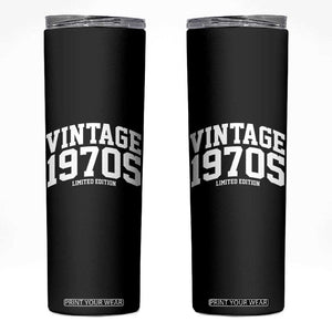 Vintage 1970s Limited Edition Skinny Tumbler Vintage Varsity Funny Cool 1970 Theme TS10 Black Print Your Wear