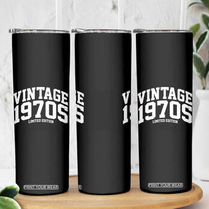 Vintage 1970s Limited Edition Skinny Tumbler Vintage Varsity Funny Cool 1970 Theme TS10 Print Your Wear