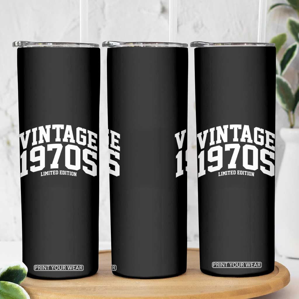 Vintage 1970s Limited Edition Skinny Tumbler Vintage Varsity Funny Cool 1970 Theme TS10 Print Your Wear