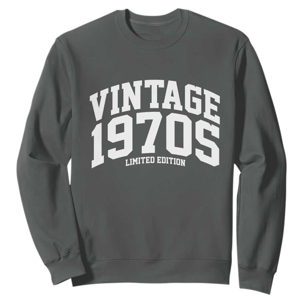 Vintage 1970s Limited Edition Sweatshirt Vintage Varsity Funny Cool 1970 Theme TS10 Dark Heather Print Your Wear