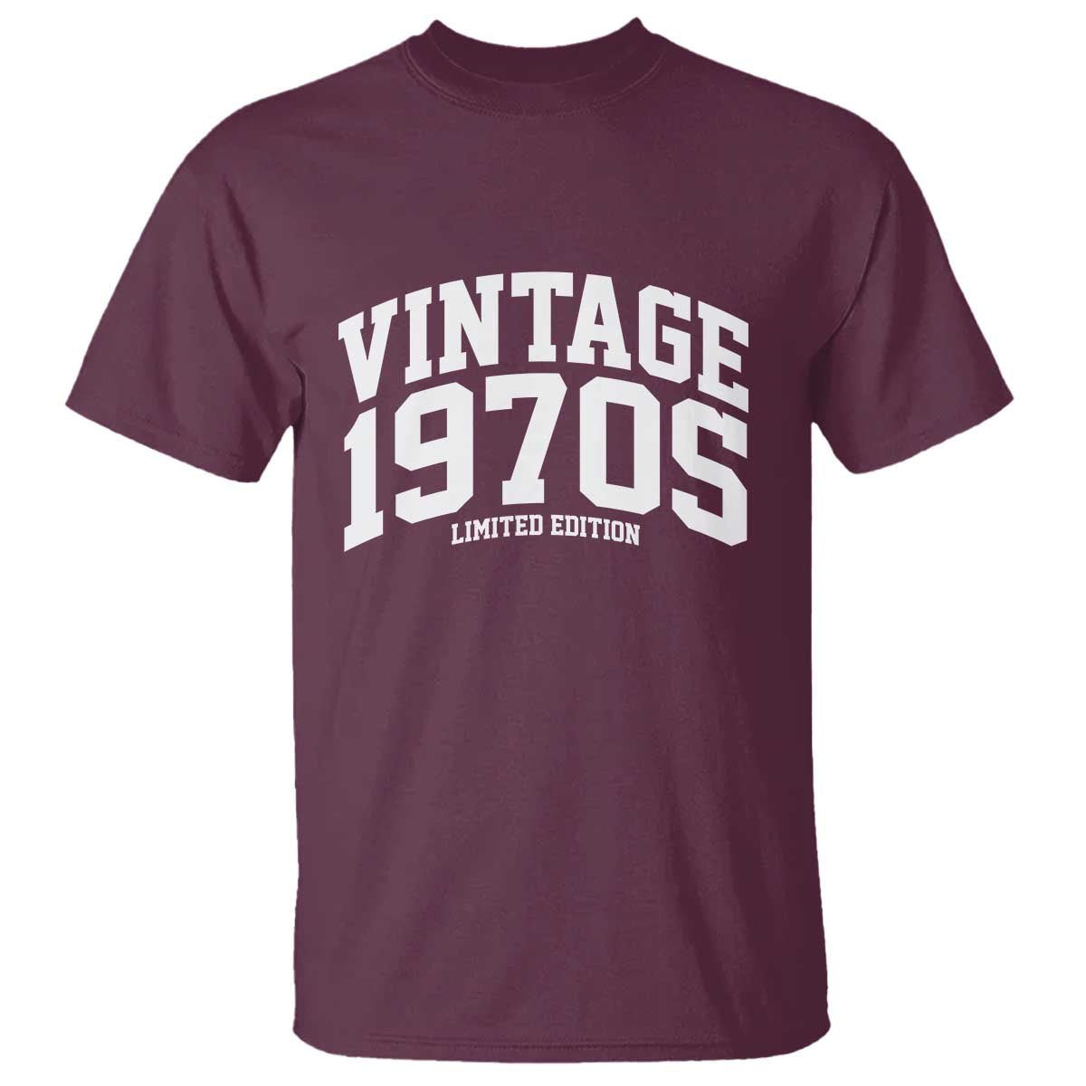 Vintage 1970s Limited Edition T Shirt Vintage Varsity Funny Cool 1970 Theme TS10 Maroon Print Your Wear