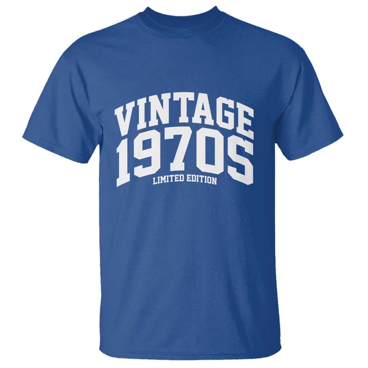 Vintage 1970s Limited Edition T Shirt Vintage Varsity Funny Cool 1970 Theme TS10 Royal Blue Print Your Wear
