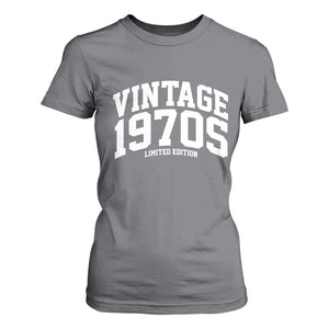 Vintage 1970s Limited Edition T Shirt For Women Vintage Varsity Funny Cool 1970 Theme TS10 Charcoal Print Your Wear