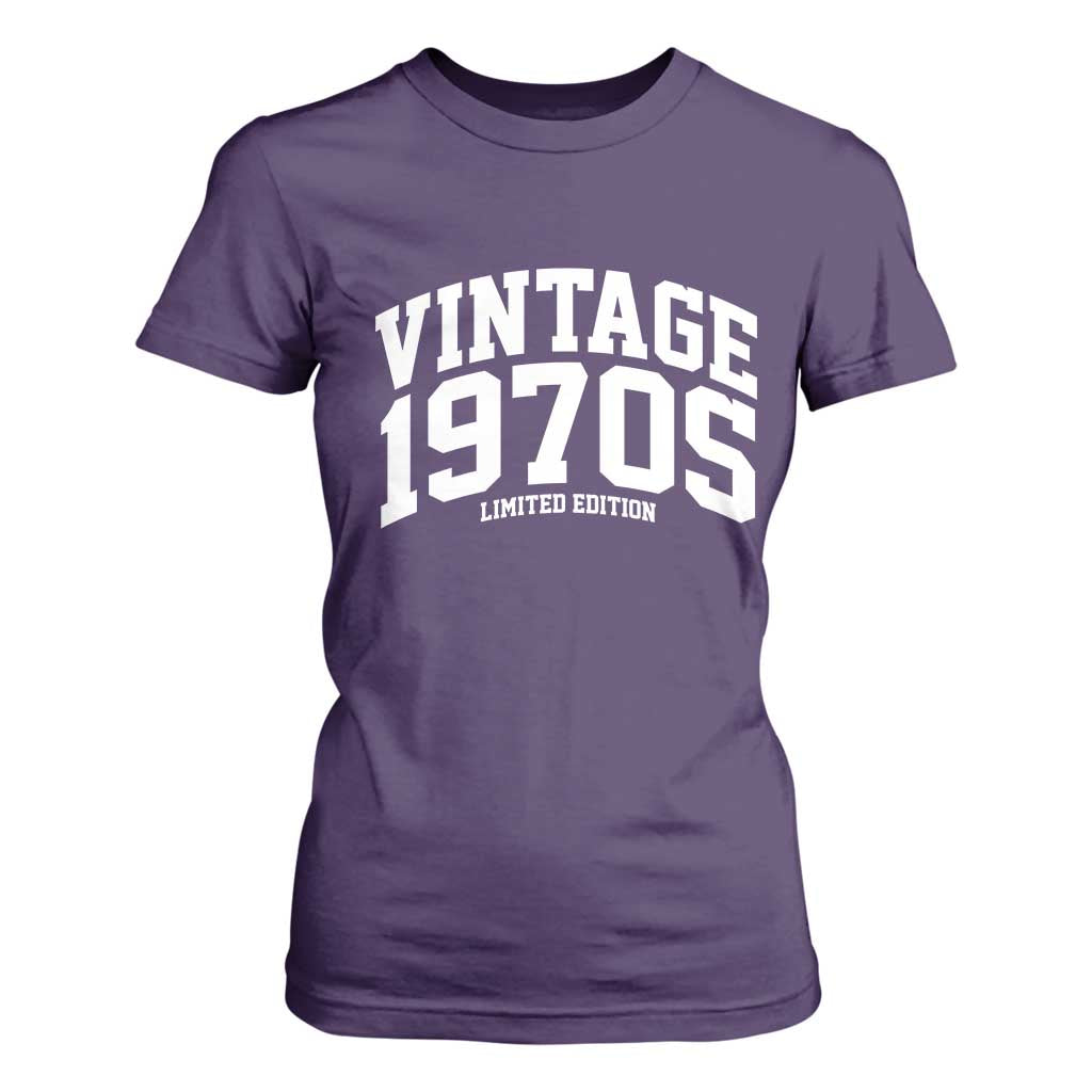 Vintage 1970s Limited Edition T Shirt For Women Vintage Varsity Funny Cool 1970 Theme TS10 Purple Print Your Wear