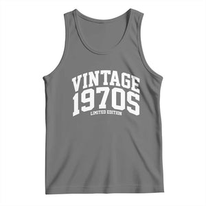 Vintage 1970s Limited Edition Tank Top Vintage Varsity Funny Cool 1970 Theme TS10 Black Heather Print Your Wear