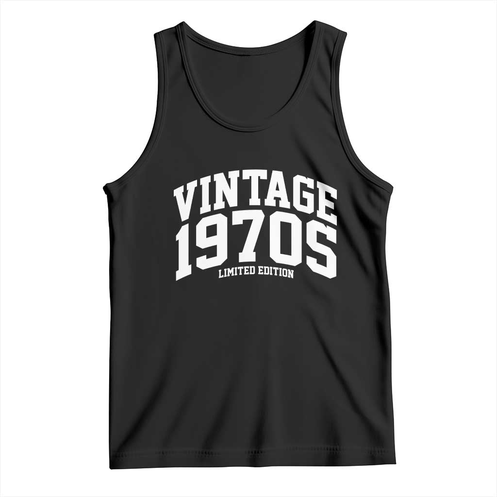 Vintage 1970s Limited Edition Tank Top Vintage Varsity Funny Cool 1970 Theme TS10 Black Print Your Wear