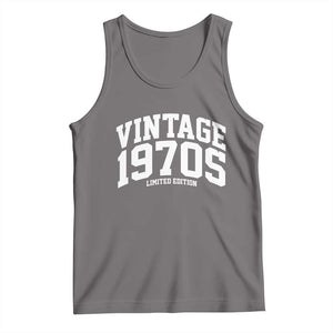 Vintage 1970s Limited Edition Tank Top Vintage Varsity Funny Cool 1970 Theme TS10 Deep Heather Print Your Wear