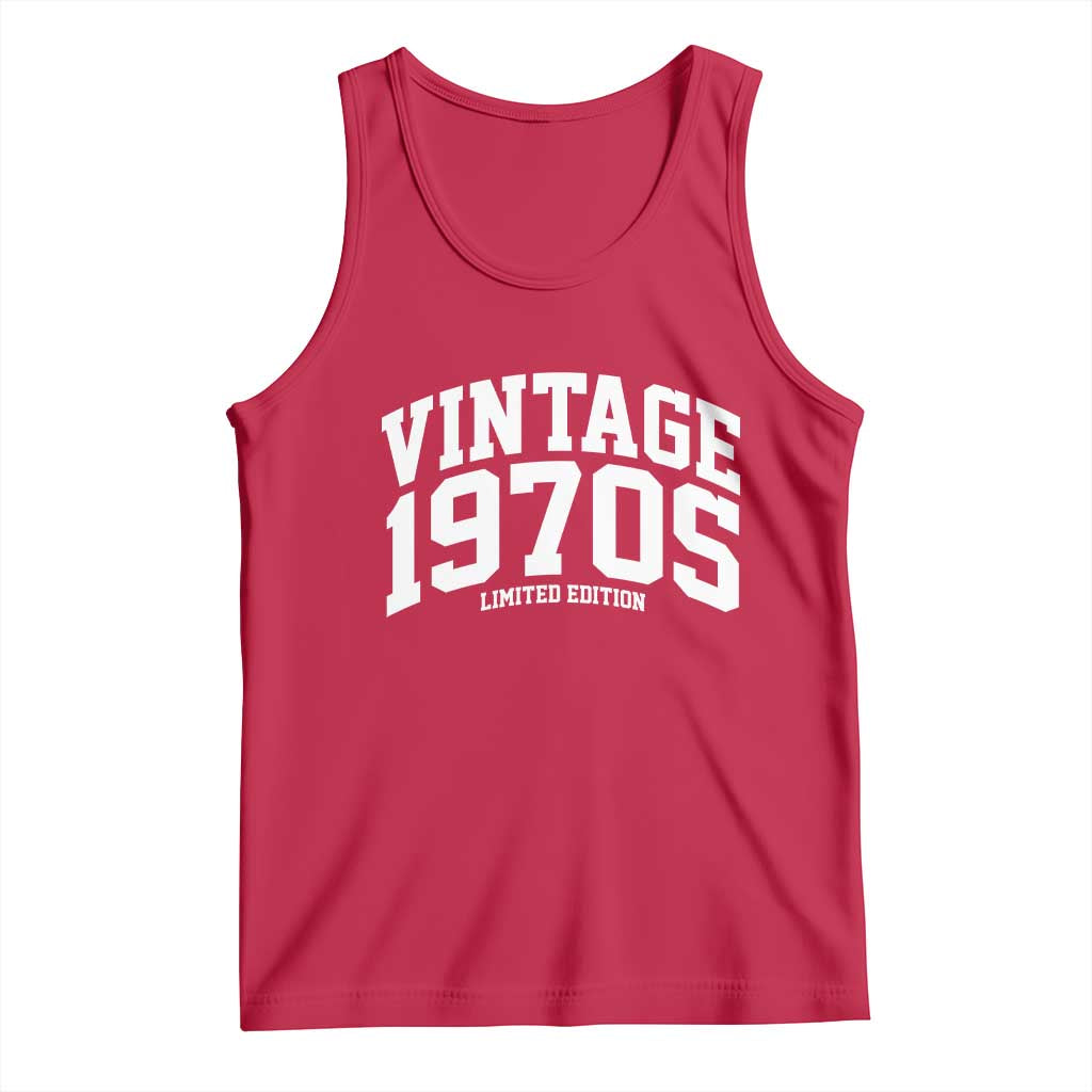 Vintage 1970s Limited Edition Tank Top Vintage Varsity Funny Cool 1970 Theme TS10 Red Print Your Wear