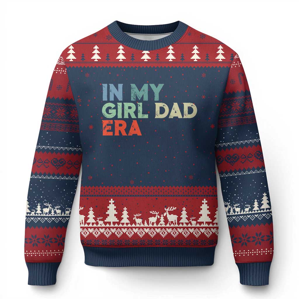 Funny In My Girl Dad Era Ugly Christmas Sweater Fathers Day Presents From Daughter TS10 Navy Red Print Your Wear