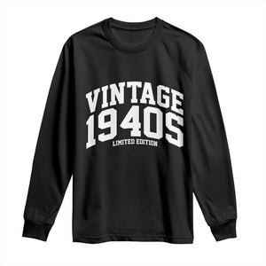 Vintage 1940s Limited Edition Long Sleeve Shirt Vintage Varsity Funny Cool 1940 Theme TS10 Black Print Your Wear