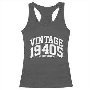 Vintage 1940s Limited Edition Racerback Tank Top Vintage Varsity Funny Cool 1940 Theme TS10 Dark Heather Print Your Wear