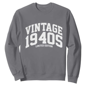 Vintage 1940s Limited Edition Sweatshirt Vintage Varsity Funny Cool 1940 Theme TS10 Charcoal Print Your Wear