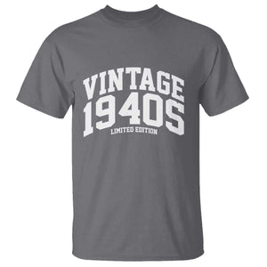 Vintage 1940s Limited Edition T Shirt Vintage Varsity Funny Cool 1940 Theme TS10 Charcoal Print Your Wear