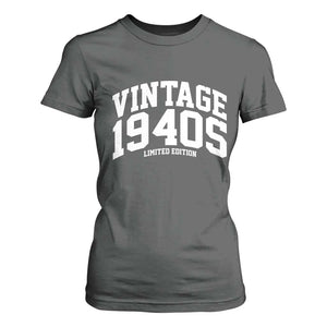 Vintage 1940s Limited Edition T Shirt For Women Vintage Varsity Funny Cool 1940 Theme TS10 Dark Heather Print Your Wear