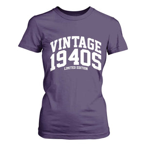 Vintage 1940s Limited Edition T Shirt For Women Vintage Varsity Funny Cool 1940 Theme TS10 Purple Print Your Wear