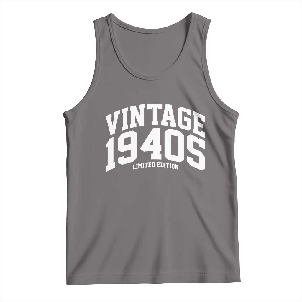 Vintage 1940s Limited Edition Tank Top Vintage Varsity Funny Cool 1940 Theme TS10 Deep Heather Print Your Wear