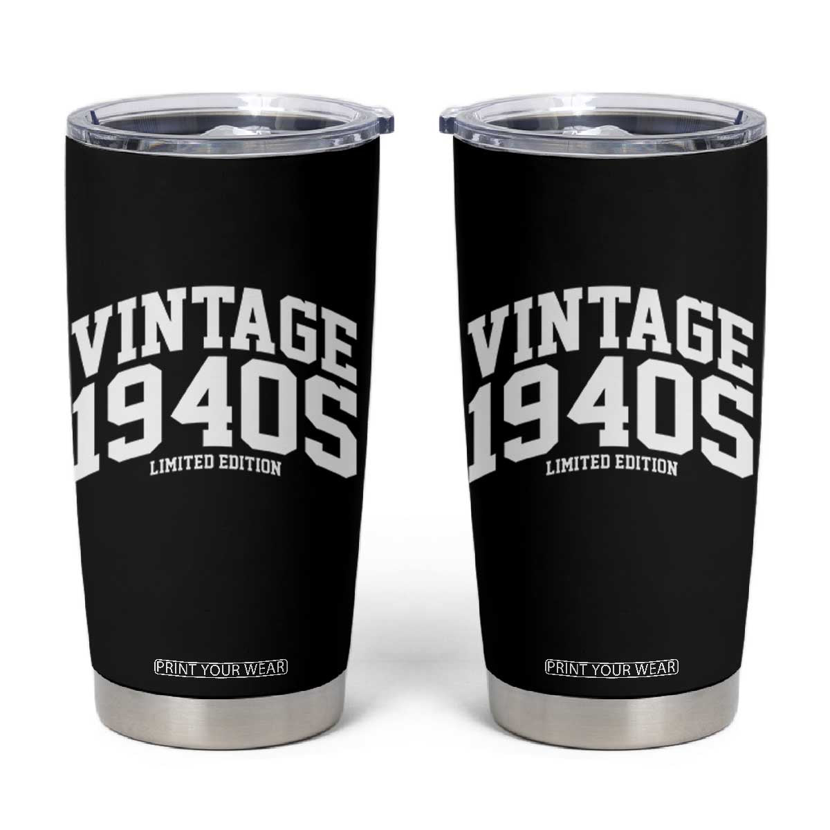 Vintage 1940s Limited Edition Tumbler Cup Vintage Varsity Funny Cool 1940 Theme TS10 Black Print Your Wear