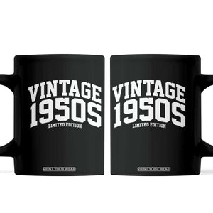 Vintage 1950s Limited Edition Coffee Mug Vintage Varsity Funny Cool 1950 Theme TS10 Black Print Your Wear