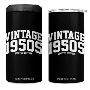 Vintage 1950s Limited Edition 4 in 1 Can Cooler Tumbler Vintage Varsity Funny Cool 1950 Theme TS10 One Size: 16 oz Black Print Your Wear