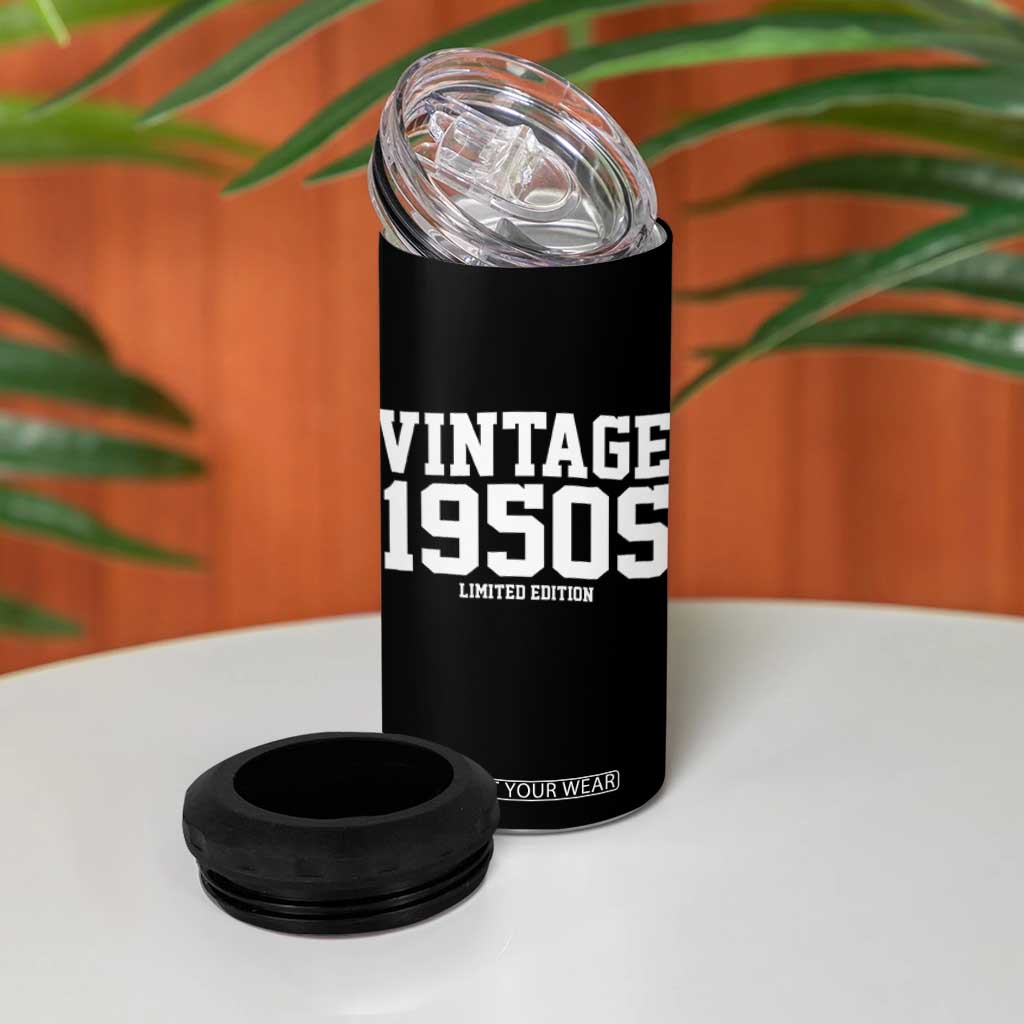 Vintage 1950s Limited Edition 4 in 1 Can Cooler Tumbler Vintage Varsity Funny Cool 1950 Theme TS10 Print Your Wear