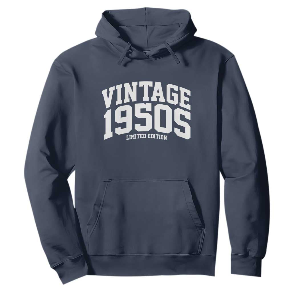 Vintage 1950s Limited Edition Hoodie Vintage Varsity Funny Cool 1950 Theme TS10 Navy Print Your Wear