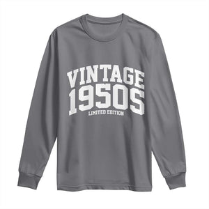 Vintage 1950s Limited Edition Long Sleeve Shirt Vintage Varsity Funny Cool 1950 Theme TS10 Charcoal Print Your Wear