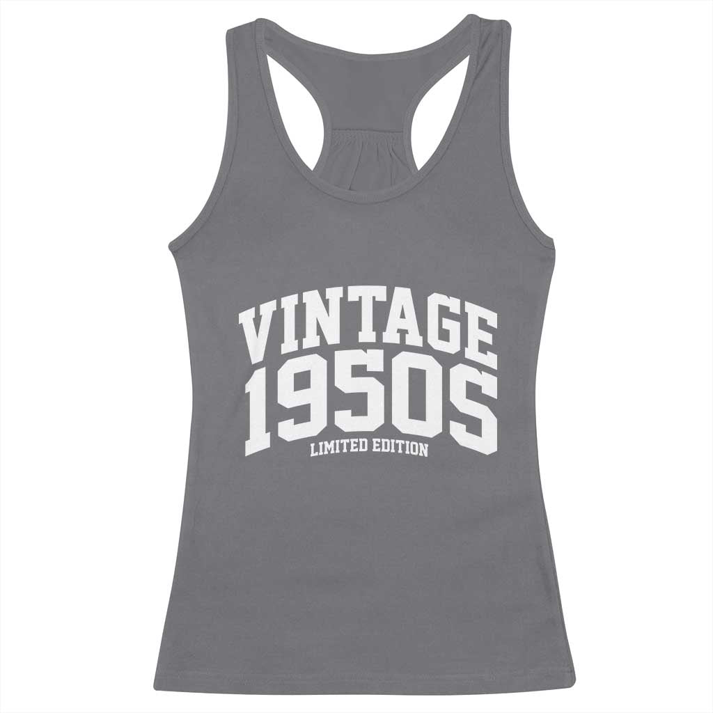 Vintage 1950s Limited Edition Racerback Tank Top Vintage Varsity Funny Cool 1950 Theme TS10 Charcoal Print Your Wear