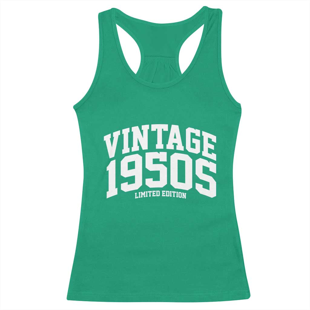 Vintage 1950s Limited Edition Racerback Tank Top Vintage Varsity Funny Cool 1950 Theme TS10 Irish Green Print Your Wear