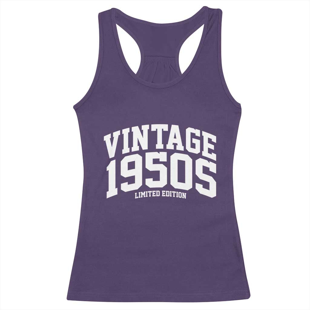 Vintage 1950s Limited Edition Racerback Tank Top Vintage Varsity Funny Cool 1950 Theme TS10 Purple Print Your Wear