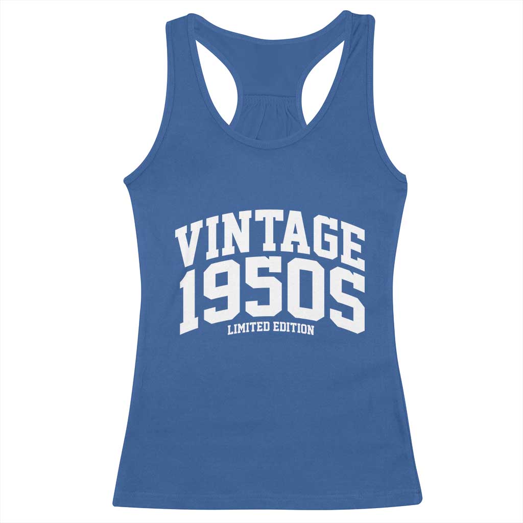 Vintage 1950s Limited Edition Racerback Tank Top Vintage Varsity Funny Cool 1950 Theme TS10 Royal Blue Print Your Wear