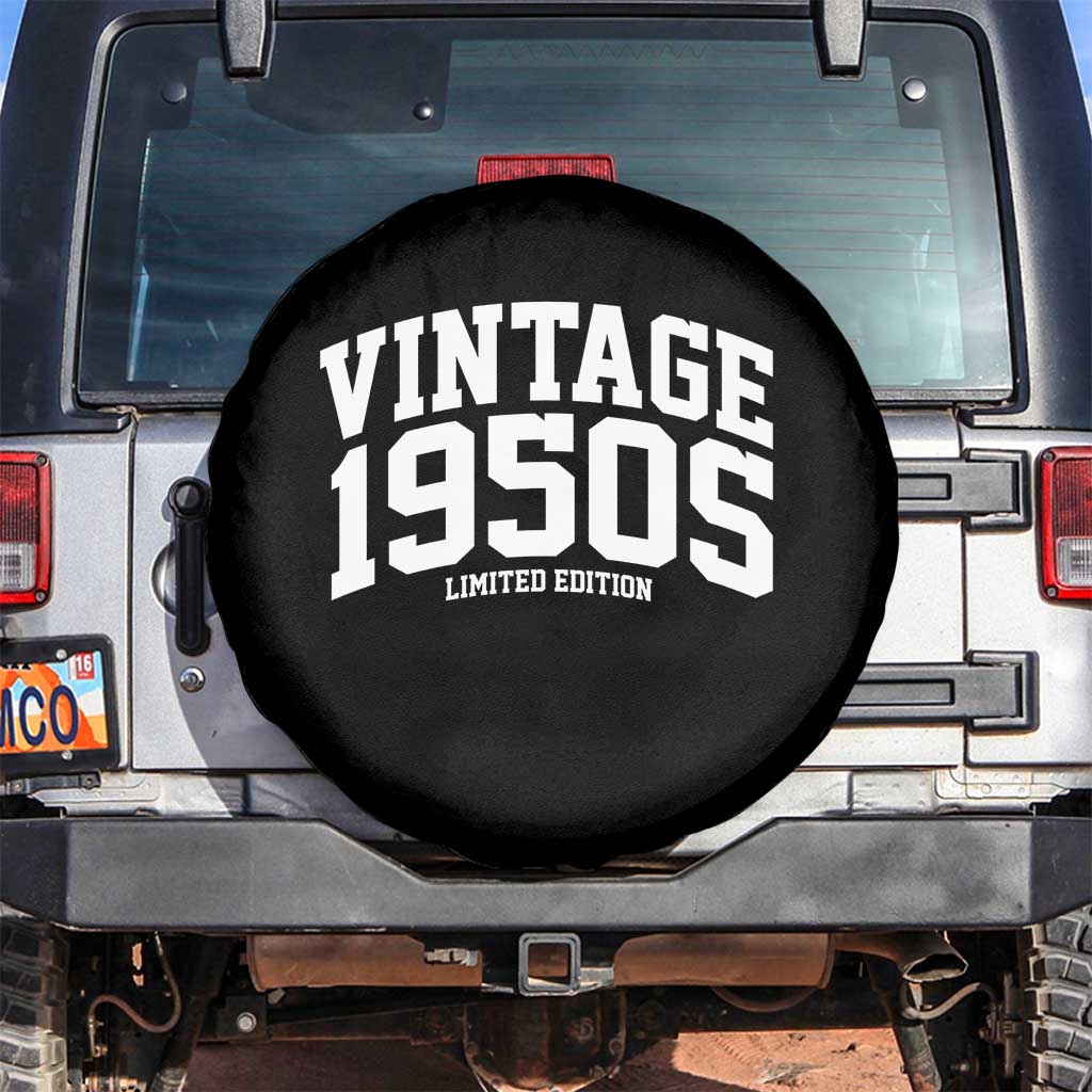 Vintage 1950s Limited Edition Spare Tire Cover Vintage Varsity Funny Cool 1950 Theme TS10 No hole Black Print Your Wear