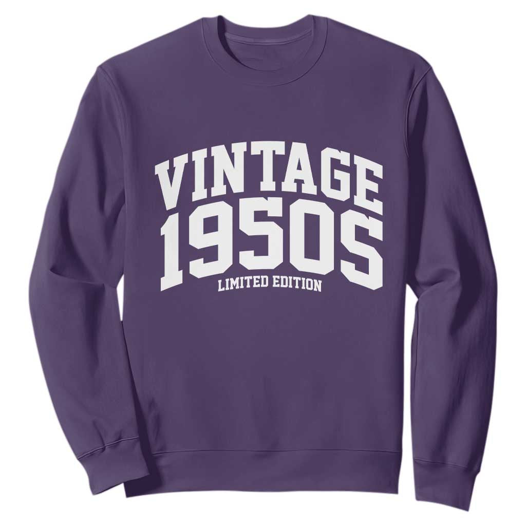 Vintage 1950s Limited Edition Sweatshirt Vintage Varsity Funny Cool 1950 Theme TS10 Purple Print Your Wear