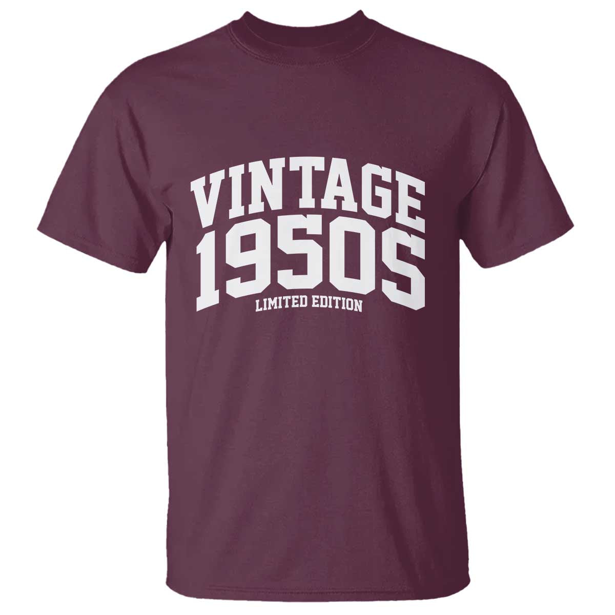 Vintage 1950s Limited Edition T Shirt Vintage Varsity Funny Cool 1950 Theme TS10 Maroon Print Your Wear