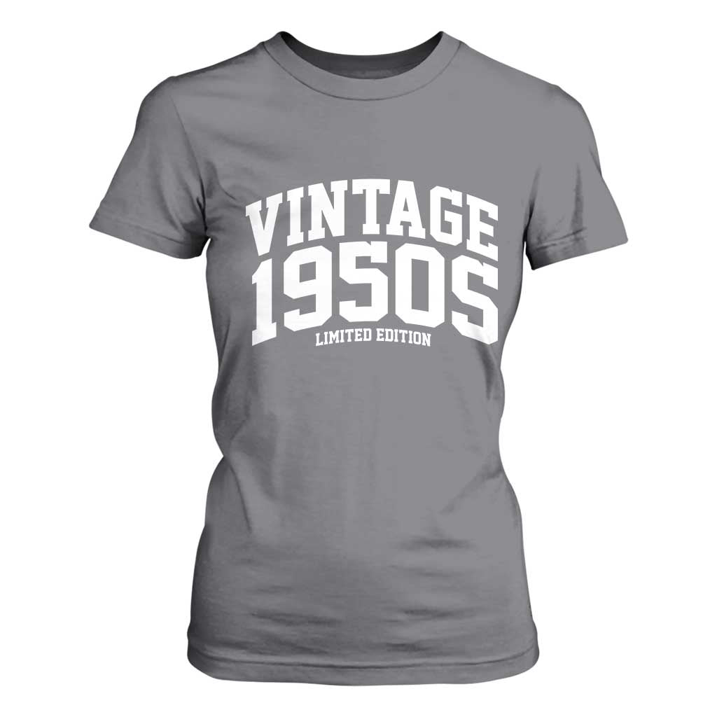 Vintage 1950s Limited Edition T Shirt For Women Vintage Varsity Funny Cool 1950 Theme TS10 Charcoal Print Your Wear