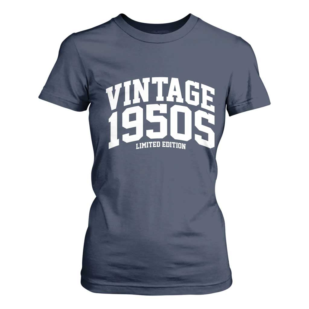 Vintage 1950s Limited Edition T Shirt For Women Vintage Varsity Funny Cool 1950 Theme TS10 Navy Print Your Wear