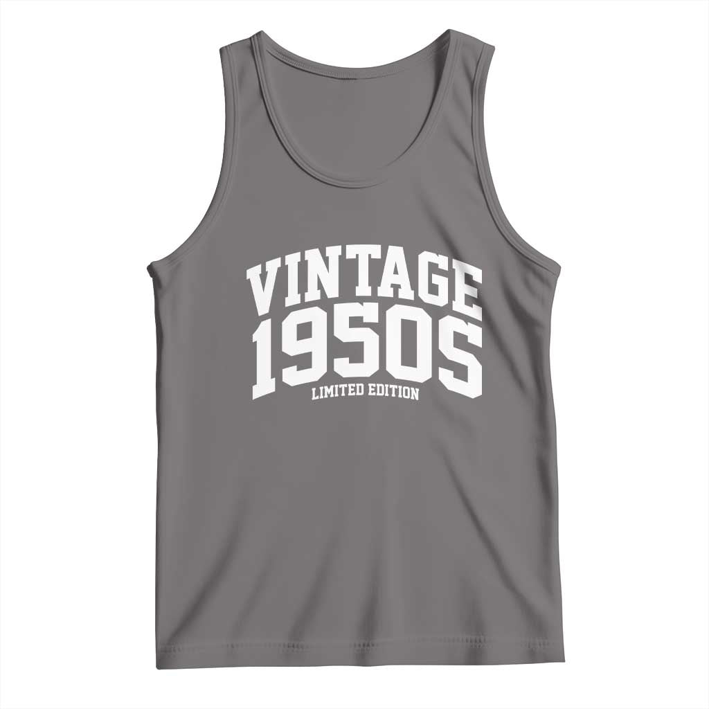 Vintage 1950s Limited Edition Tank Top Vintage Varsity Funny Cool 1950 Theme TS10 Deep Heather Print Your Wear