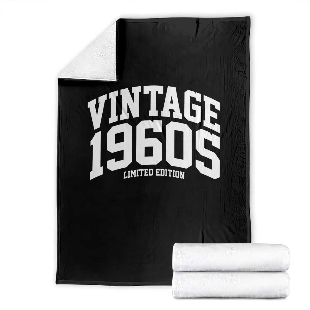 Vintage 1960s Limited Edition Throw Blanket Vintage Varsity Funny Cool 1960 Theme TS10 Black Print Your Wear
