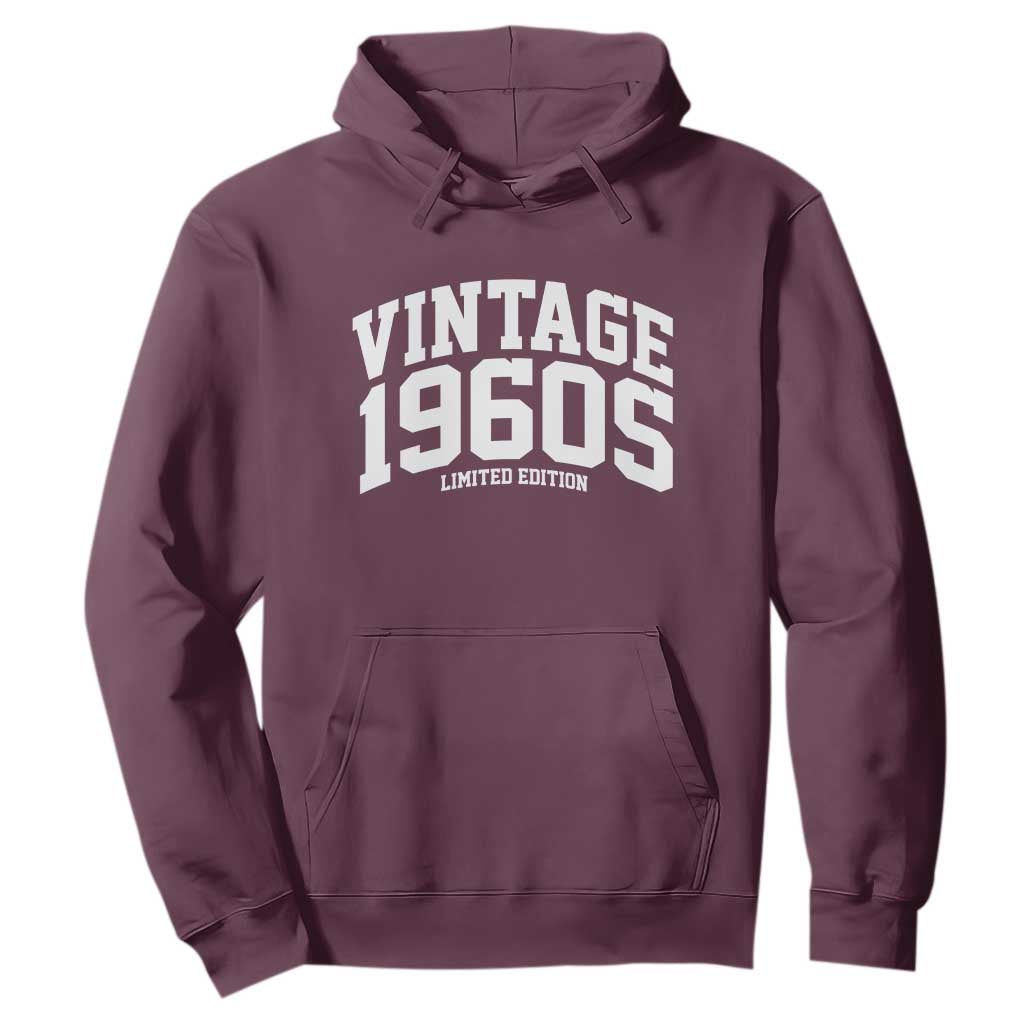 Vintage 1960s Limited Edition Hoodie Vintage Varsity Funny Cool 1960 Theme TS10 Maroon Print Your Wear