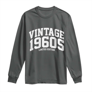 Vintage 1960s Limited Edition Long Sleeve Shirt Vintage Varsity Funny Cool 1960 Theme TS10 Dark Heather Print Your Wear