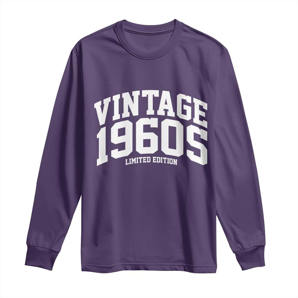 Vintage 1960s Limited Edition Long Sleeve Shirt Vintage Varsity Funny Cool 1960 Theme TS10 Purple Print Your Wear