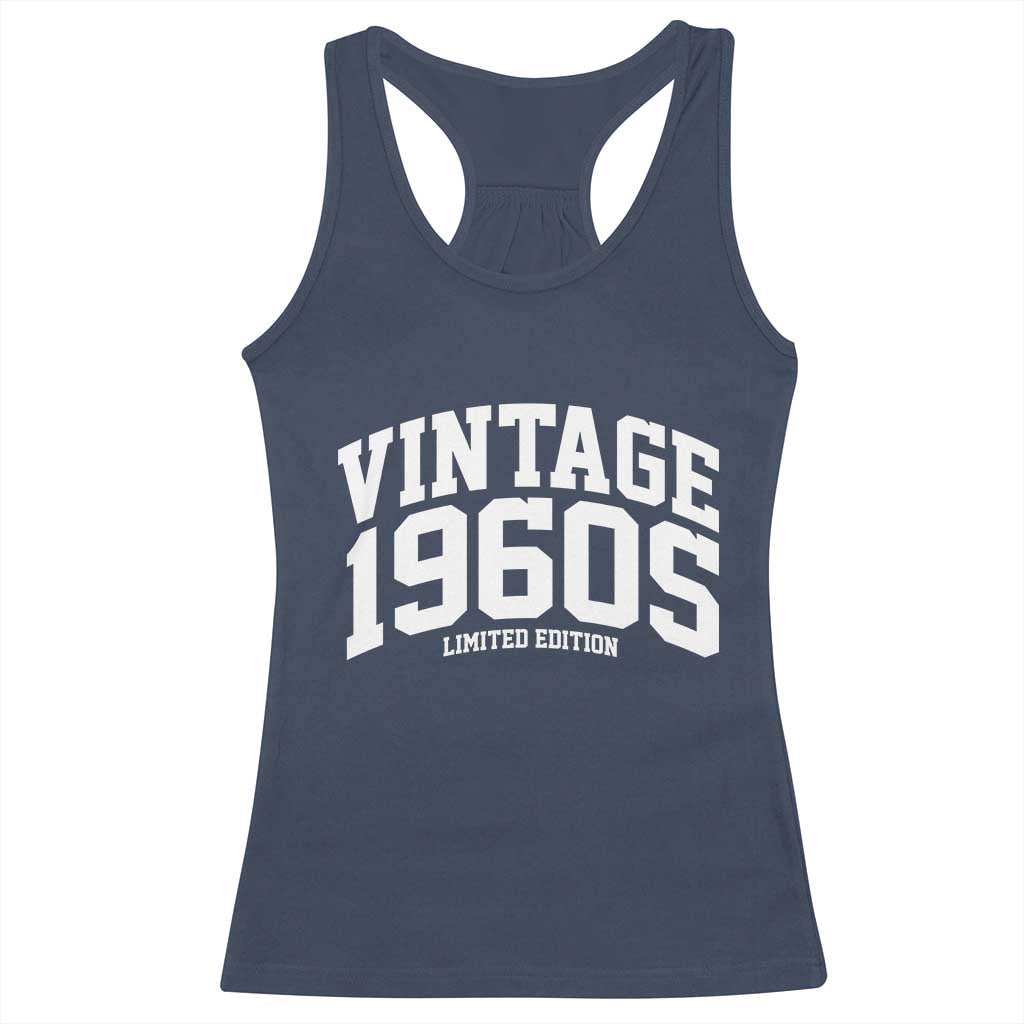 Vintage 1960s Limited Edition Racerback Tank Top Vintage Varsity Funny Cool 1960 Theme TS10 Navy Print Your Wear