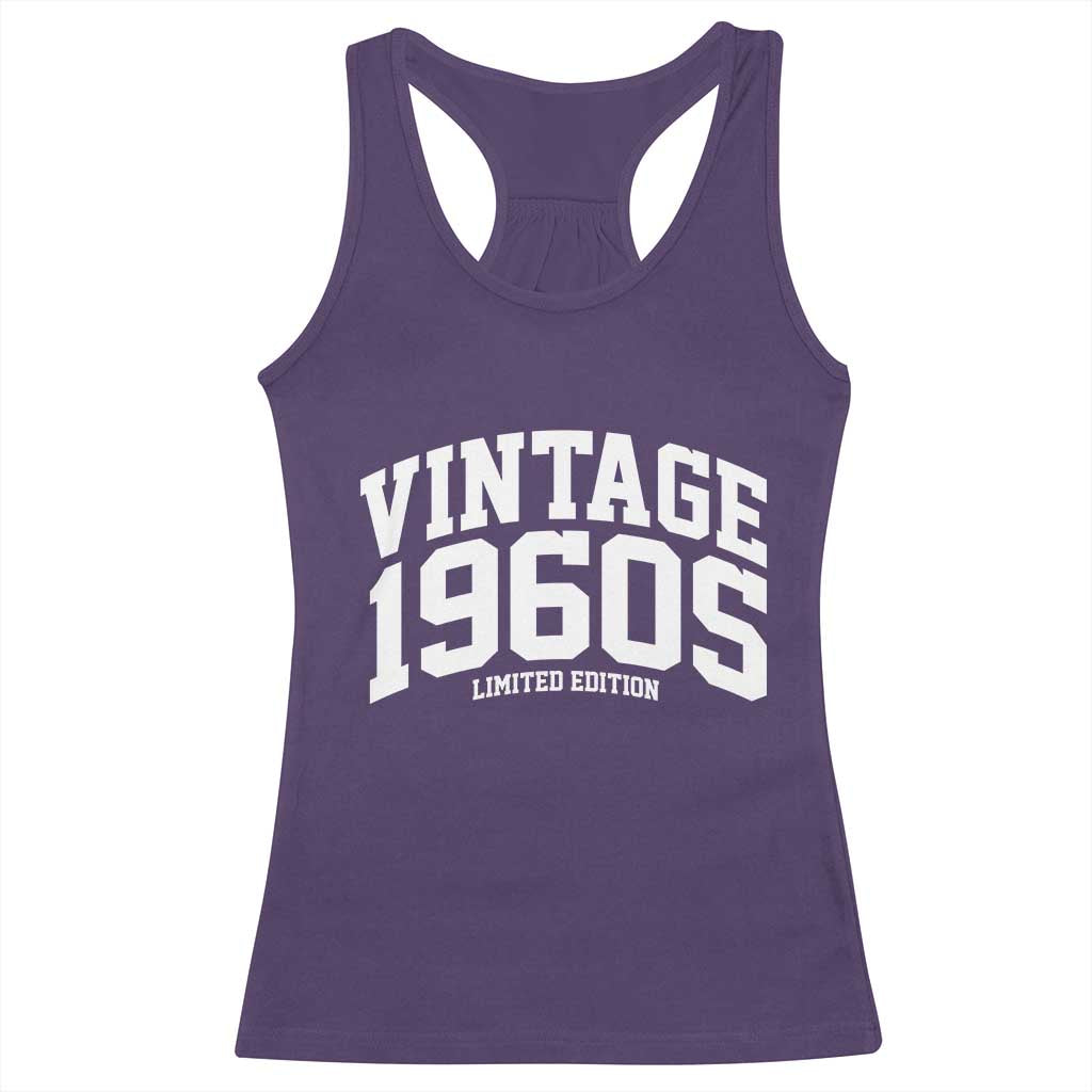 Vintage 1960s Limited Edition Racerback Tank Top Vintage Varsity Funny Cool 1960 Theme TS10 Purple Print Your Wear