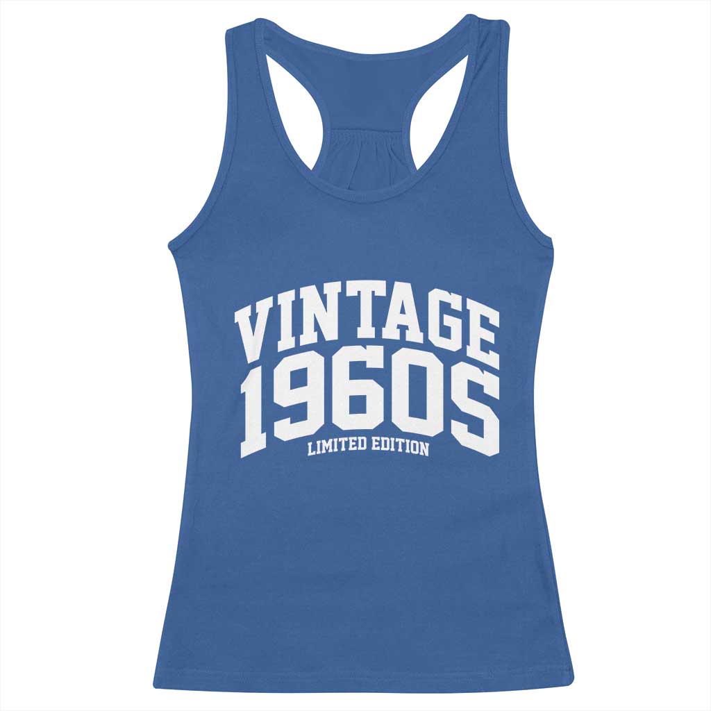 Vintage 1960s Limited Edition Racerback Tank Top Vintage Varsity Funny Cool 1960 Theme TS10 Royal Blue Print Your Wear