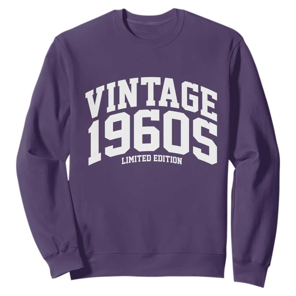 Vintage 1960s Limited Edition Sweatshirt Vintage Varsity Funny Cool 1960 Theme TS10 Purple Print Your Wear